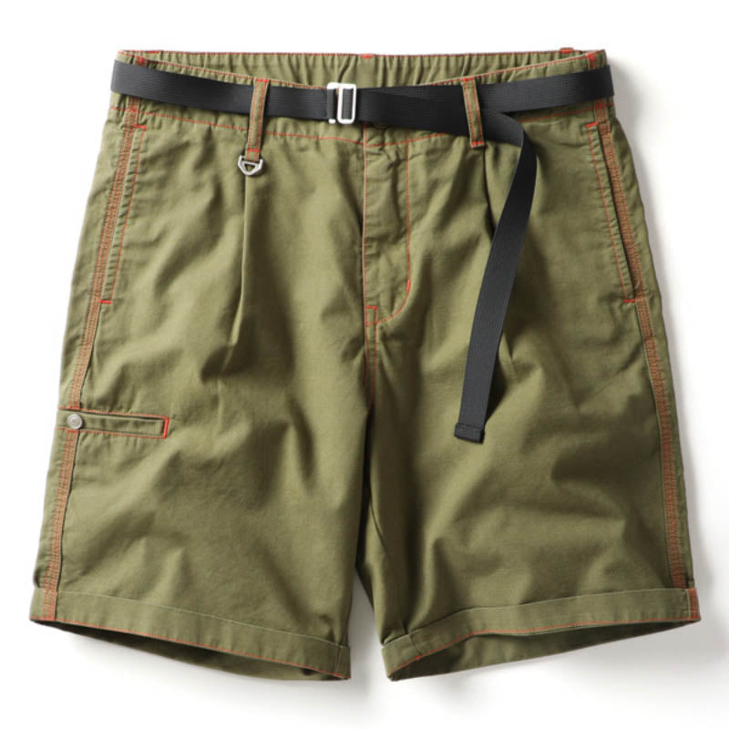 Men's Solid Color Washed Lightweight Shorts, full-length view