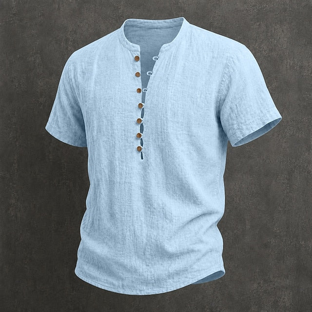 Men's Linen Short Sleeve Popover Shirt