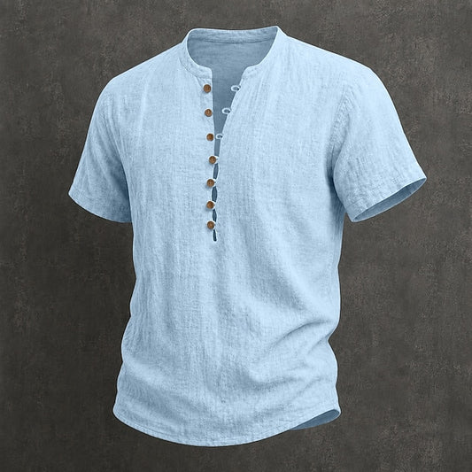 Men's Linen Short Sleeve Popover Shirt