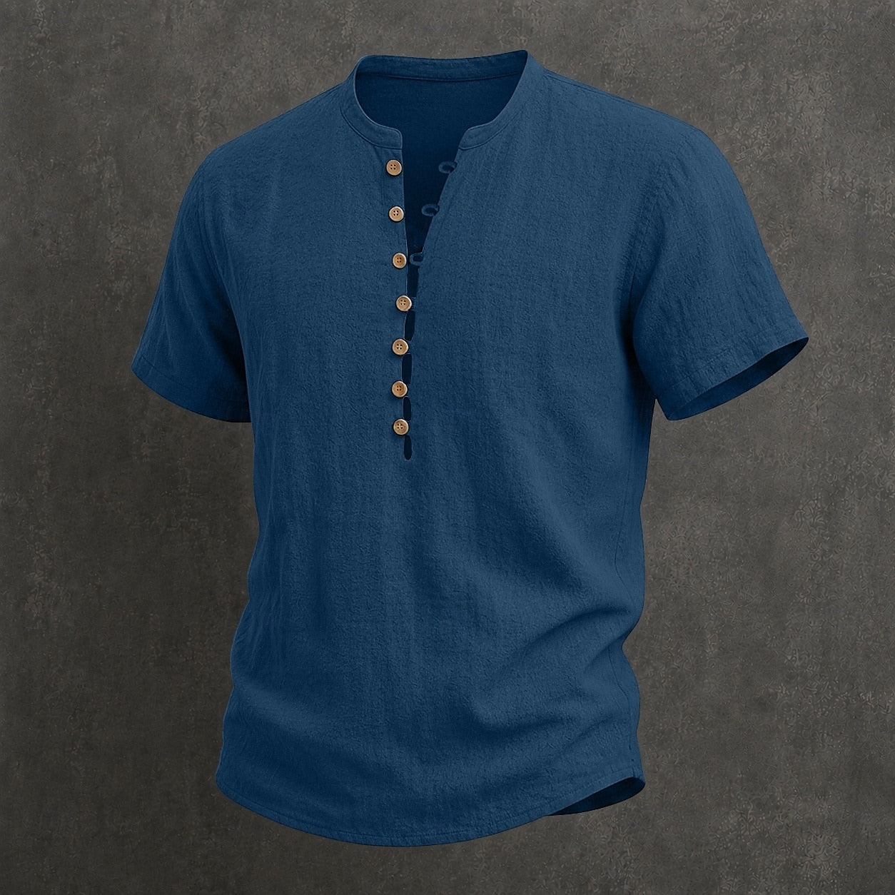 Men's Linen Short Sleeve Popover Shirt — Casual Summer Button Shirt