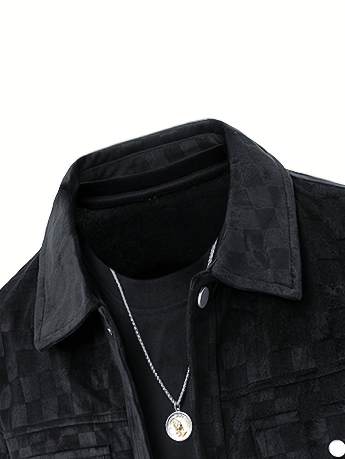 Men’s Printed Snap Button Utility Jacket With Chest Pockets