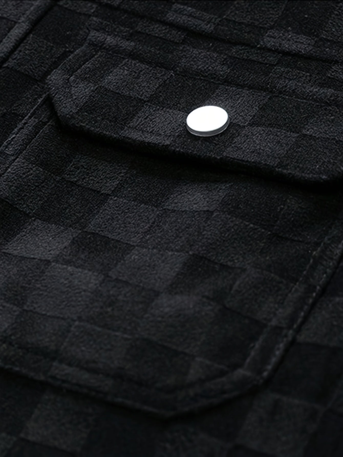 Men’s Printed Snap Button Utility Jacket With Chest Pockets