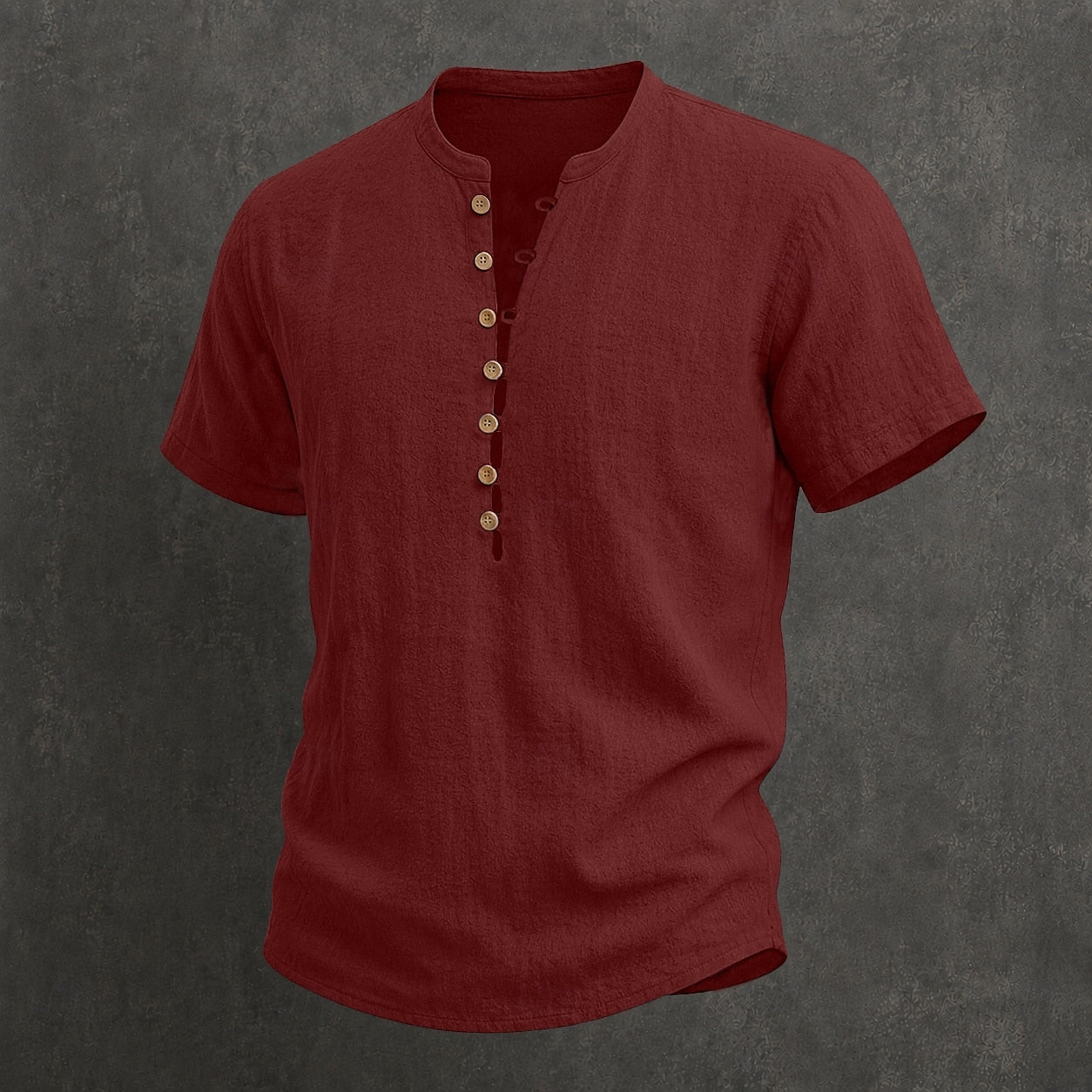 Men's Linen Short Sleeve Popover Shirt — Casual Summer Button Shirt