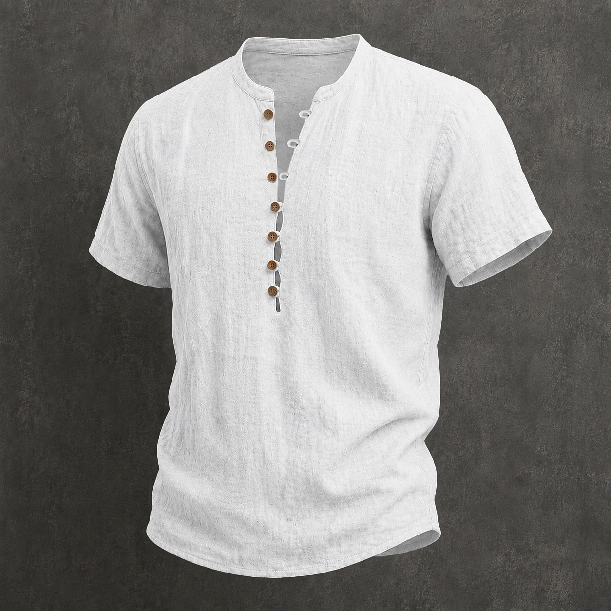 Men's Linen Short Sleeve Popover Shirt — Casual Summer Button Shirt