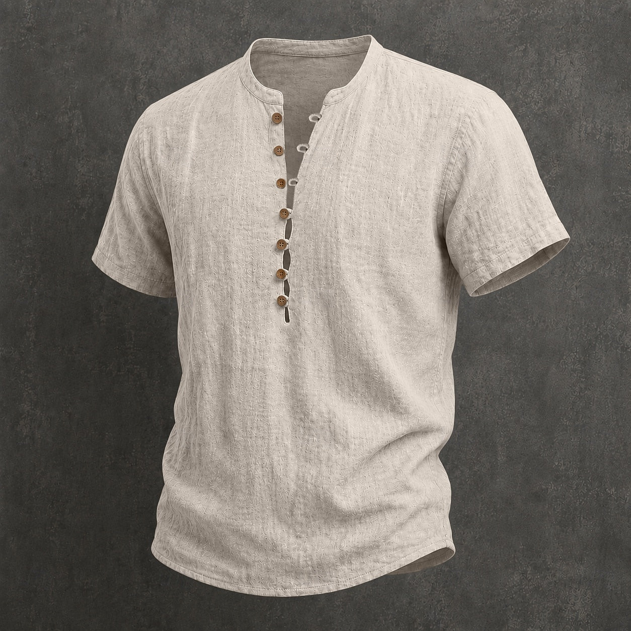 Men's Linen Short Sleeve Popover Shirt — Casual Summer Button Shirt