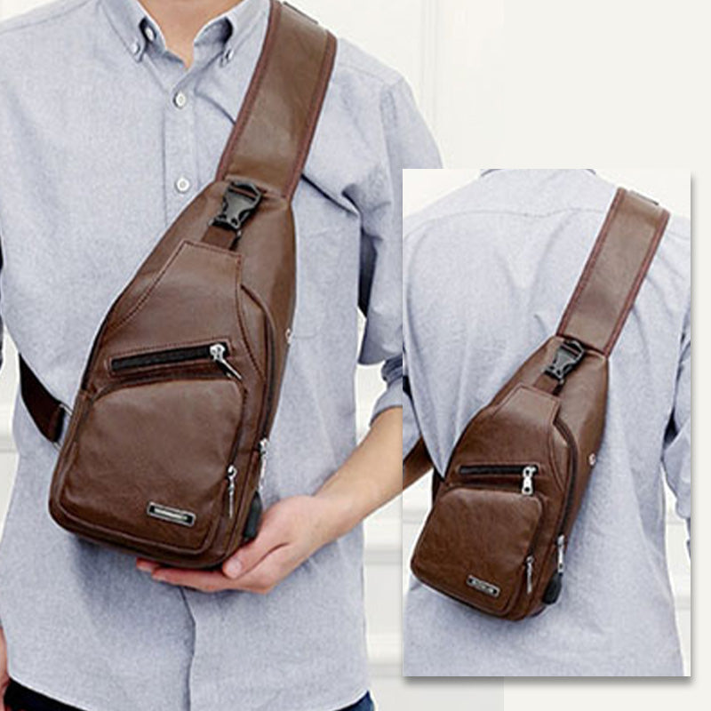 😎Men's Multifunctional High Quality Leather Chest Bag