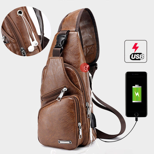 😎Men's Multifunctional High Quality Leather Chest Bag