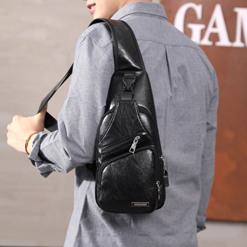 😎Men's Multifunctional High Quality Leather Chest Bag