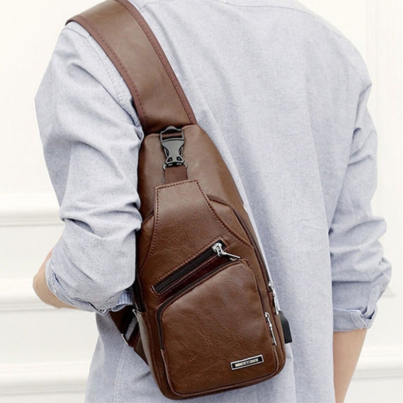 😎Men's Multifunctional High Quality Leather Chest Bag