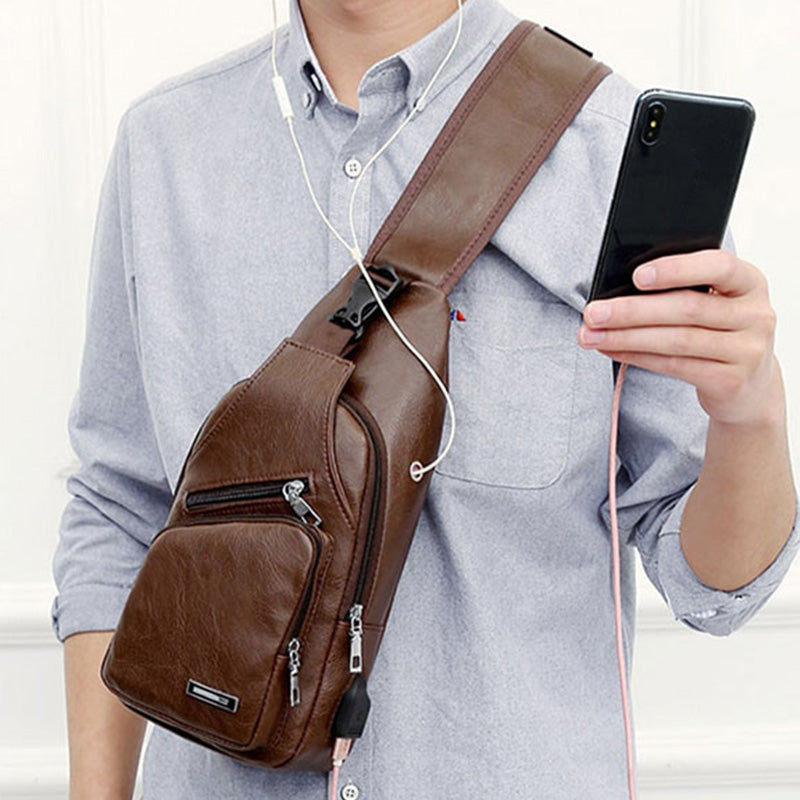 😎Men's Multifunctional High Quality Leather Chest Bag