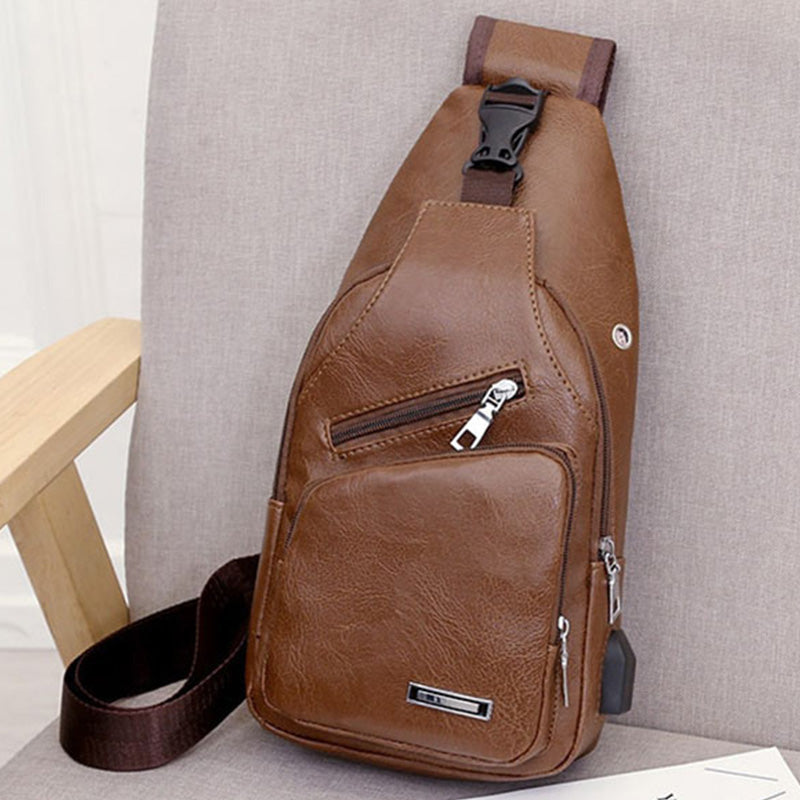 😎Men's Multifunctional High Quality Leather Chest Bag