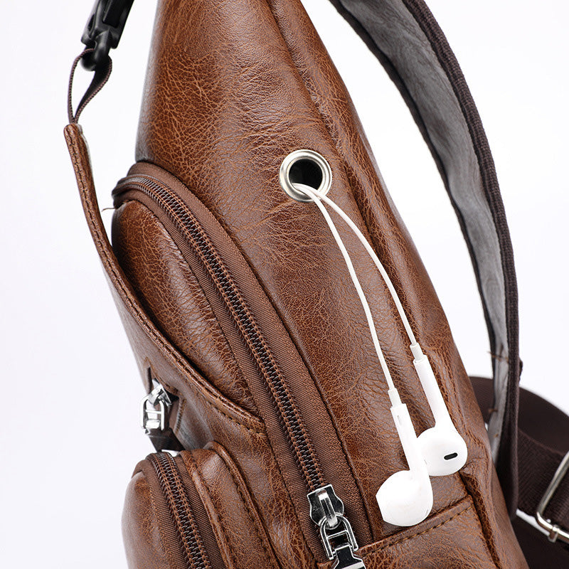 😎Men's Multifunctional High Quality Leather Chest Bag