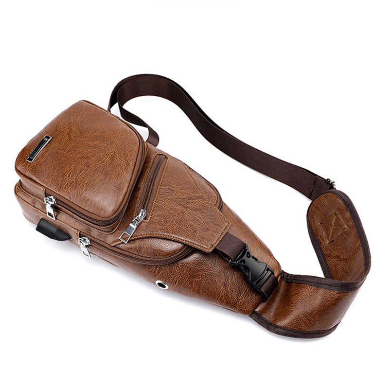 😎Men's Multifunctional High Quality Leather Chest Bag