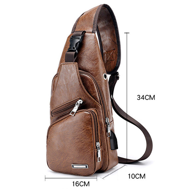 😎Men's Multifunctional High Quality Leather Chest Bag