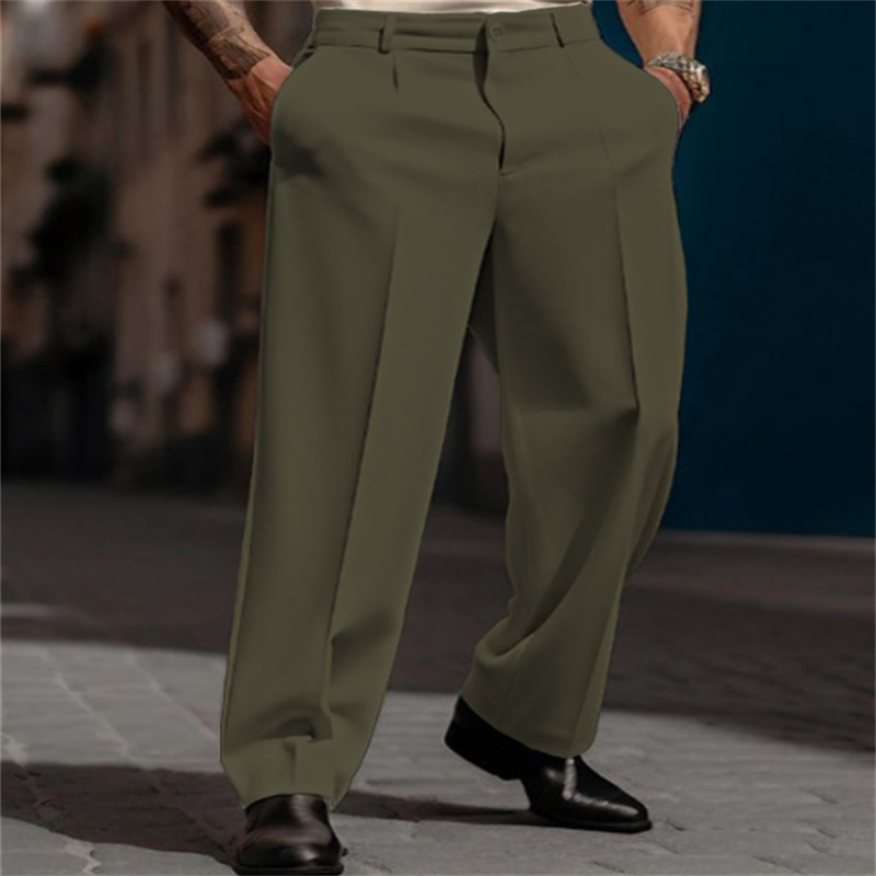 Men's Wide-Leg Pants Breezy Pleats, Effortless Pull-On, styling detail