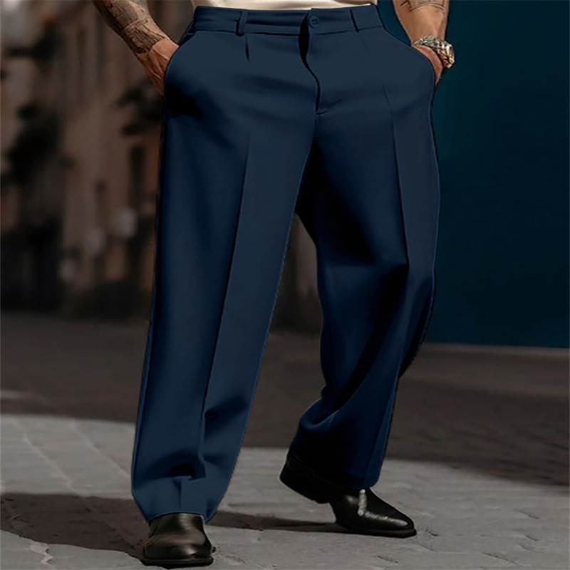 Men's Wide-Leg Pants Breezy Pleats, Effortless Pull-On, waist detail