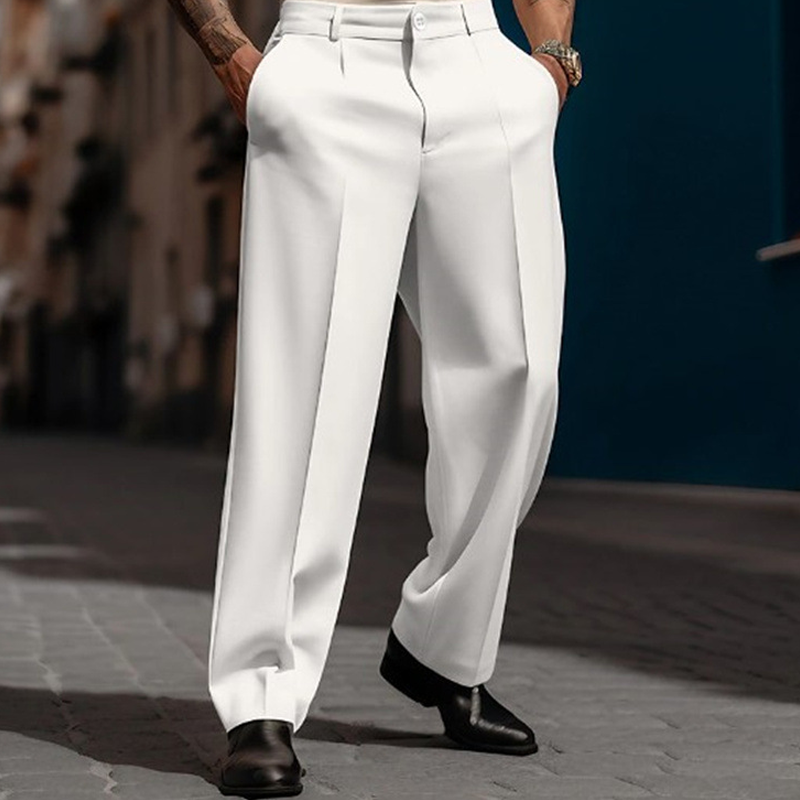 Men's Wide-Leg Pants Breezy Pleats, Effortless Pull-On, front view