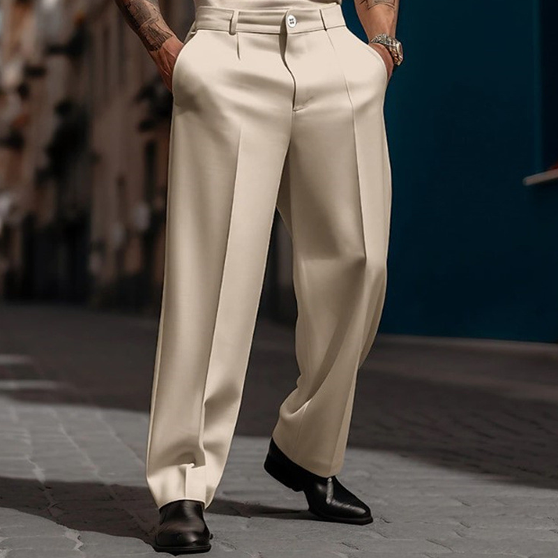 Men's Wide-Leg Pants Breezy Pleats, Effortless Pull-On, detail view