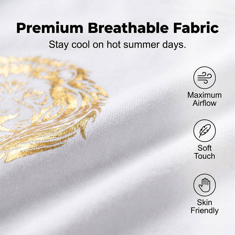 📢📢40% OFF !! ⏰ Men's Lion Graphic Set – Bold, Breathable, Urban Cool 😎