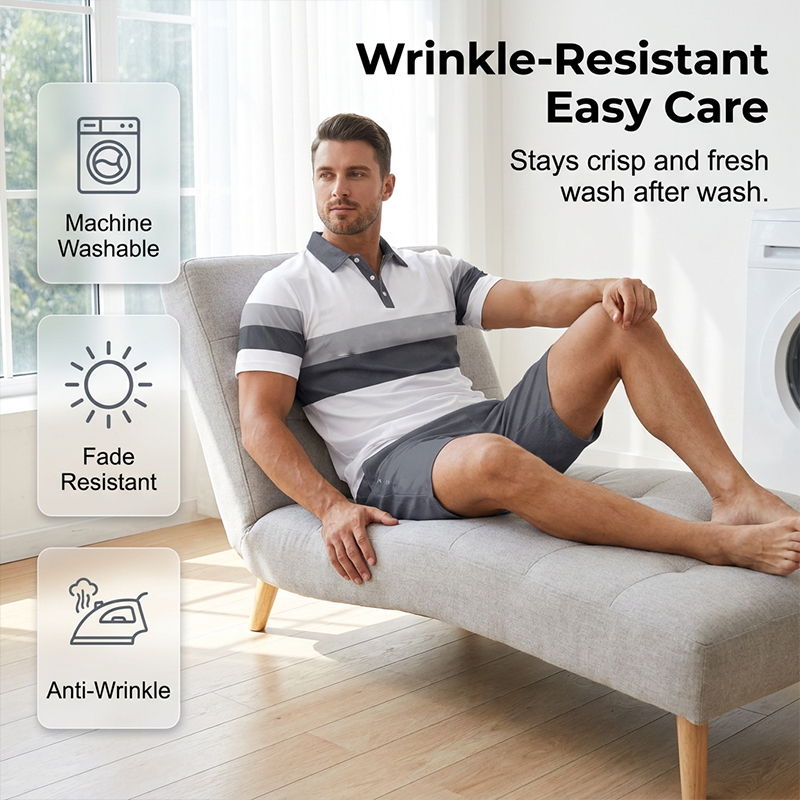 Men's Two-Piece Shirt and Shorts Set, fit view