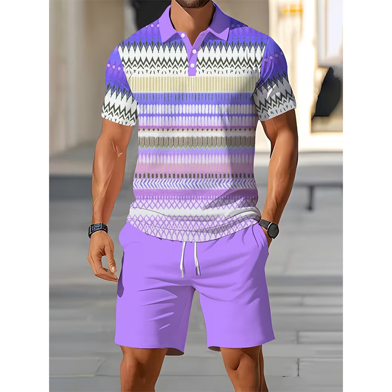 Men's Two-Piece Shirt and Shorts Set, side view