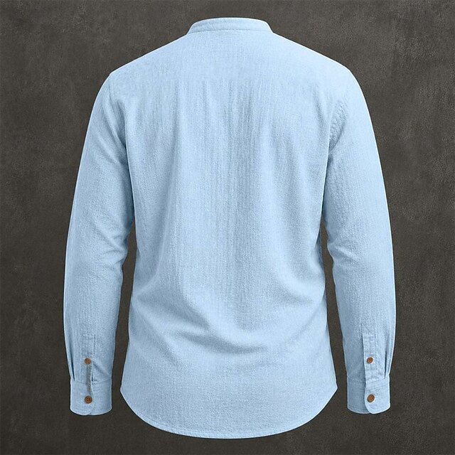 Men's Linen Short Sleeve Popover Shirt — Casual Summer Button Shirt