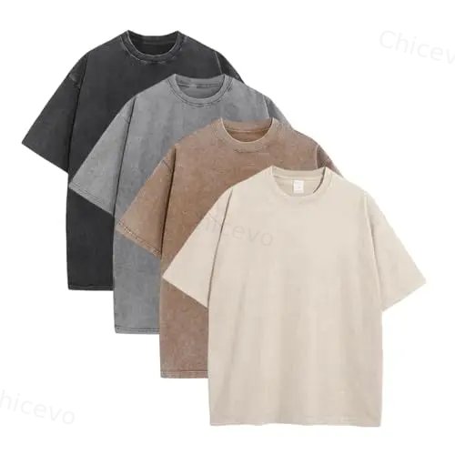 1/4 Pack Oversized Tshirts Unisex Gym Vintage Heavyweight T Shirts Cottonn