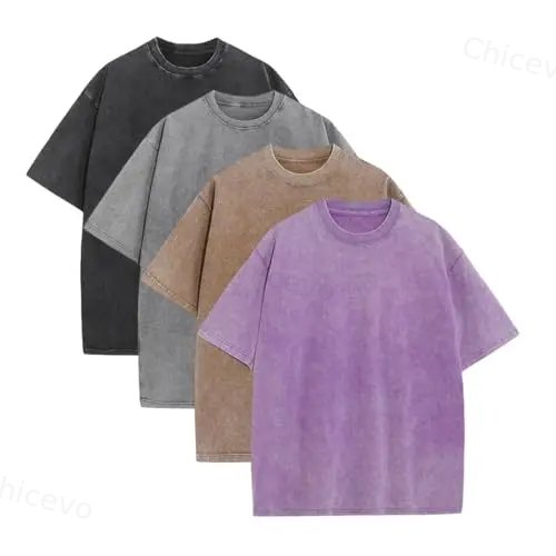 1/4 Pack Oversized Tshirts Unisex Gym Vintage Heavyweight T Shirts Cottonn