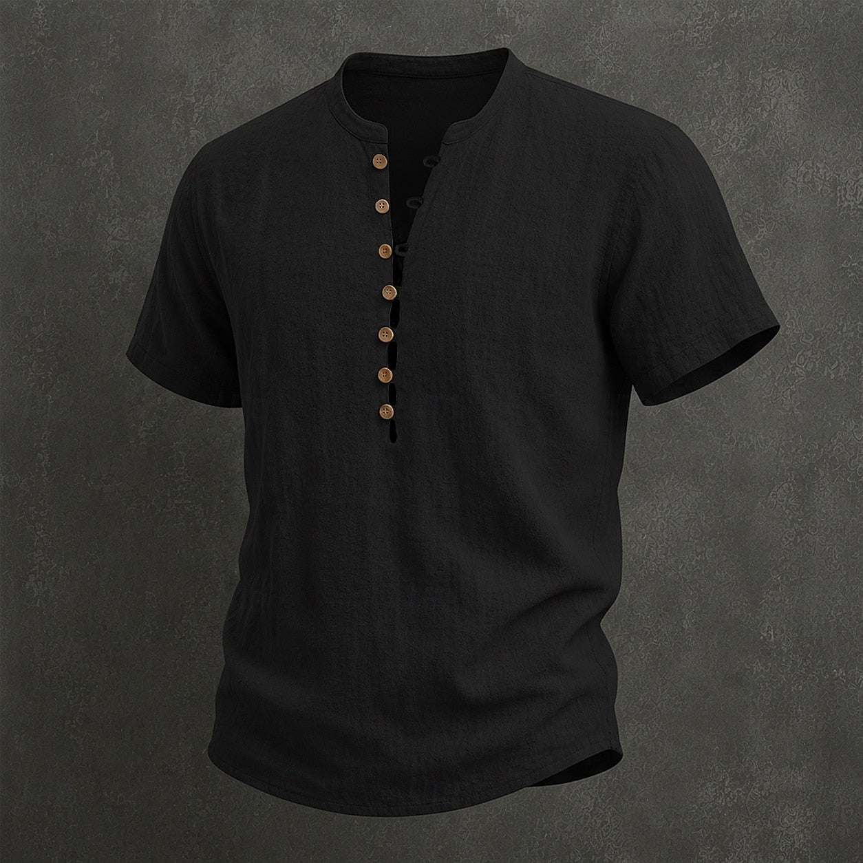Men's Linen Short Sleeve Popover Shirt — Casual Summer Button Shirt